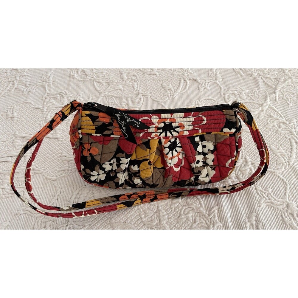 Vera Bradley Frannie Crossbody Retired Bittersweet Floral Pattern Adj Strap